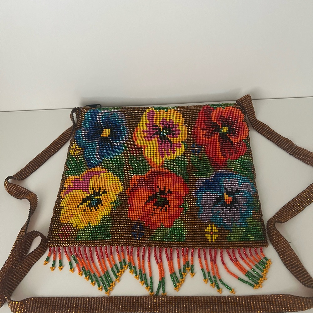 Colorful Beaded Floral Women's Bag